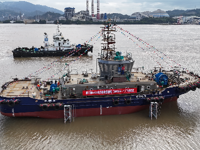 決戰四季度丨東南造船兩艘廈門港4400馬力新能源拖輪（DN644-1/2）順利下水